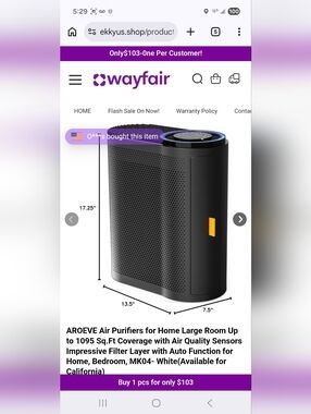 Areove Black Air Purifier
